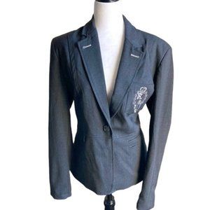 FIRETRAP Womens Charcoal Academia Blazer SZ US  XL
